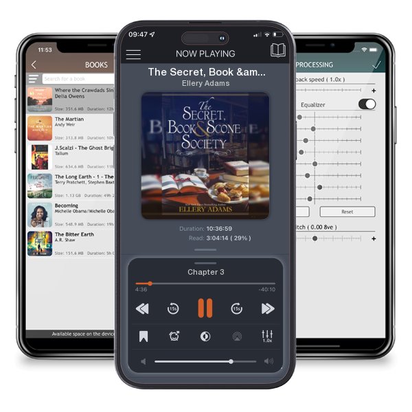 Download fo free audiobook The Secret, Book & Scone Society by Ellery Adams and listen anywhere on your iOS devices in the ListenBook app.