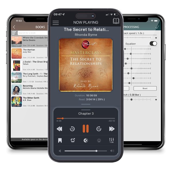 Download fo free audiobook The Secret to Relationships Masterclass by Rhonda Byrne and listen anywhere on your iOS devices in the ListenBook app.