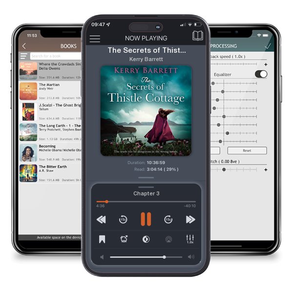 Download fo free audiobook The Secrets of Thistle Cottage by Kerry Barrett and listen anywhere on your iOS devices in the ListenBook app.