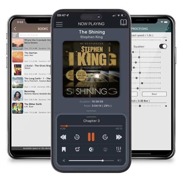 Download fo free audiobook The Shining by Stephen King and listen anywhere on your iOS devices in the ListenBook app.