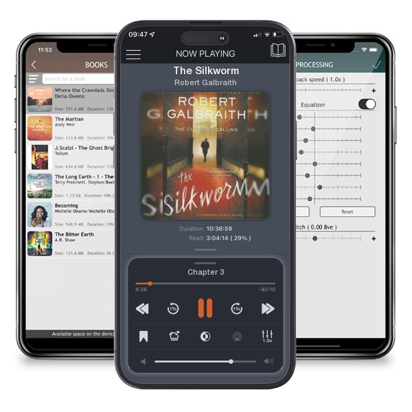 Download fo free audiobook The Silkworm by Robert Galbraith and listen anywhere on your iOS devices in the ListenBook app.