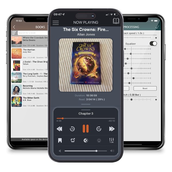 Download fo free audiobook The Six Crowns: Fire over Swallowhaven by Allan Jones and listen anywhere on your iOS devices in the ListenBook app.