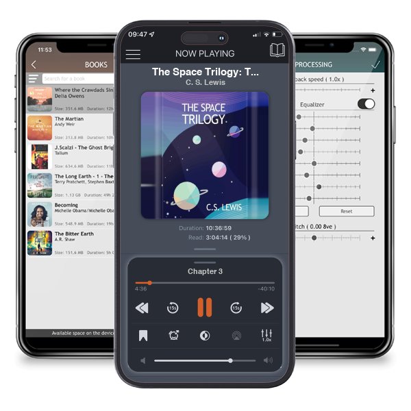 Download fo free audiobook The Space Trilogy: Three books in One : Out of the Silent Planet, Perelandra and That Hideous Strength by C. S. Lewis and listen anywhere on your iOS devices in the ListenBook app.