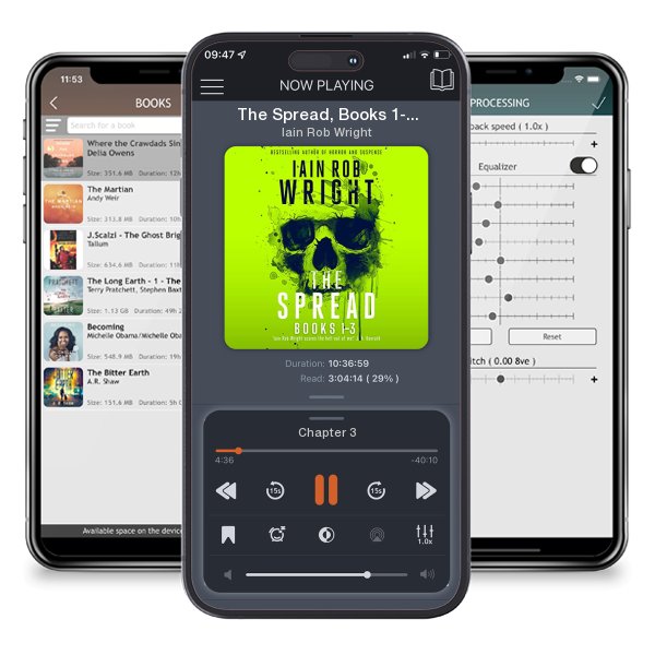 Download fo free audiobook The Spread, Books 1-3 by Iain Rob Wright and listen anywhere on your iOS devices in the ListenBook app.
