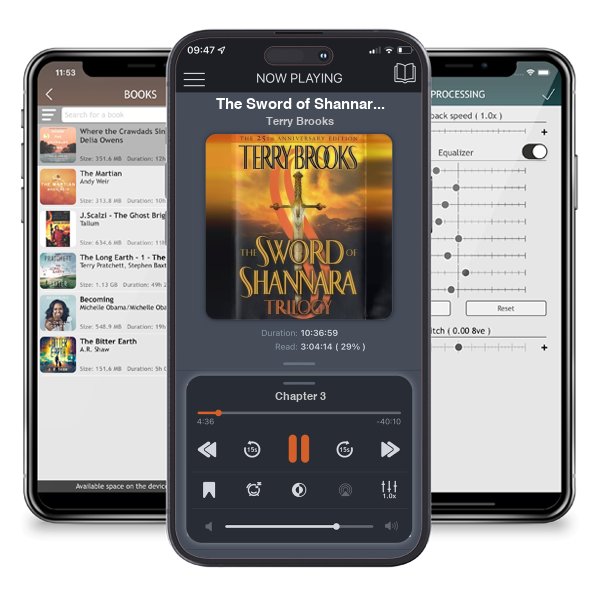 Download fo free audiobook The Sword of Shannara Trilogy (Shannara, #1-3) by Terry Brooks and listen anywhere on your iOS devices in the ListenBook app.