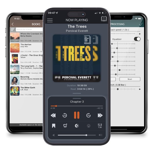 Download fo free audiobook The Trees by Percival Everett and listen anywhere on your iOS devices in the ListenBook app.