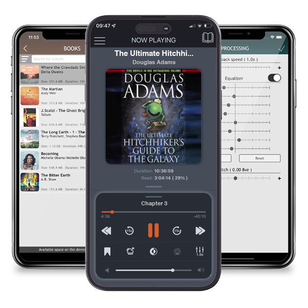 Download fo free audiobook The Ultimate Hitchhiker’s Guide to the Galaxy (Hitchhiker\'s Guide to the Galaxy, #1-5) by Douglas Adams and listen anywhere on your iOS devices in the ListenBook app.