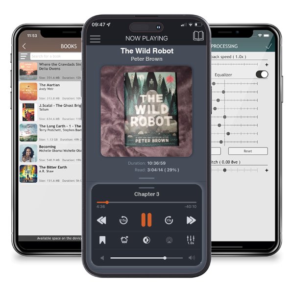 Download fo free audiobook The Wild Robot by Peter Brown and listen anywhere on your iOS devices in the ListenBook app.