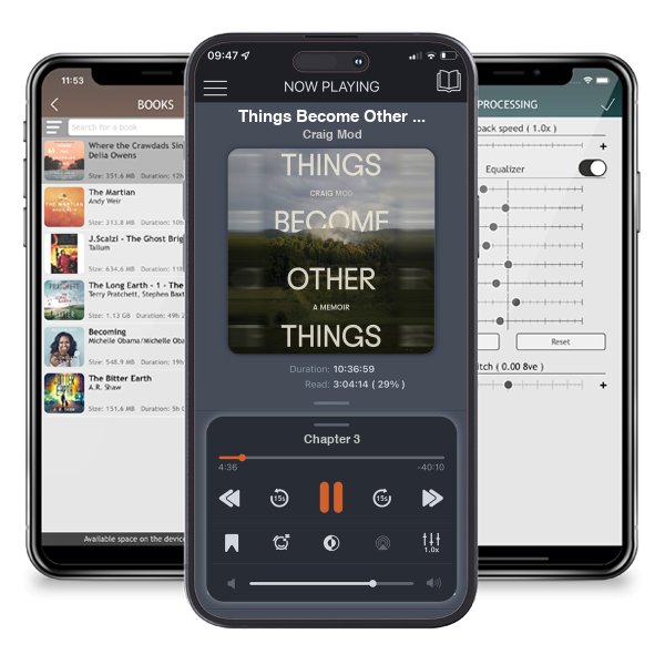 Download fo free audiobook Things Become Other Things: A Memoir by Craig Mod and listen anywhere on your iOS devices in the ListenBook app.
