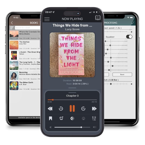 Download fo free audiobook Things We Hide from the Light by Lucy Score and listen anywhere on your iOS devices in the ListenBook app.