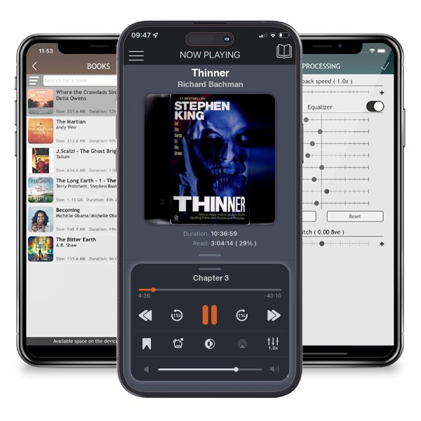 Download fo free audiobook Thinner by Richard Bachman and listen anywhere on your iOS devices in the ListenBook app.