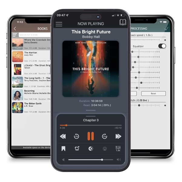 Download fo free audiobook This Bright Future by Bobby Hall and listen anywhere on your iOS devices in the ListenBook app.