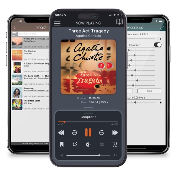 Download fo free audiobook Three Act Tragedy by Agatha Christie and listen anywhere on your iOS devices in the ListenBook app.