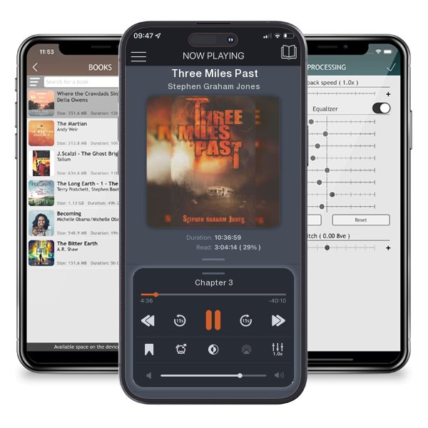 Download fo free audiobook Three Miles Past by Stephen Graham Jones and listen anywhere on your iOS devices in the ListenBook app.