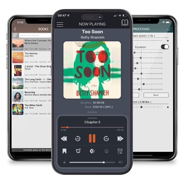 Download fo free audiobook Too Soon by Betty Shamieh and listen anywhere on your iOS devices in the ListenBook app.