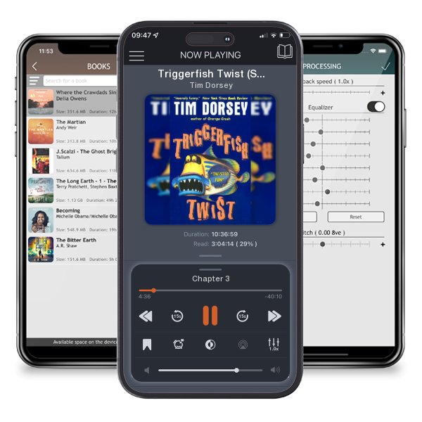 Download fo free audiobook Triggerfish Twist (Serge Storms #4) (Mass Market) by Tim Dorsey and listen anywhere on your iOS devices in the ListenBook app.