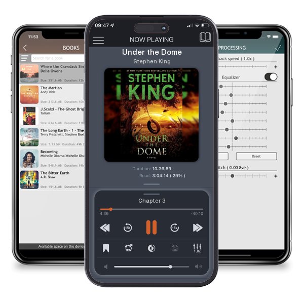 Download fo free audiobook Under the Dome by Stephen King and listen anywhere on your iOS devices in the ListenBook app.