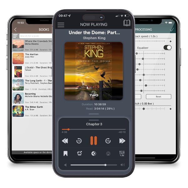 Download fo free audiobook Under the Dome: Part Two by Stephen King and listen anywhere on your iOS devices in the ListenBook app.