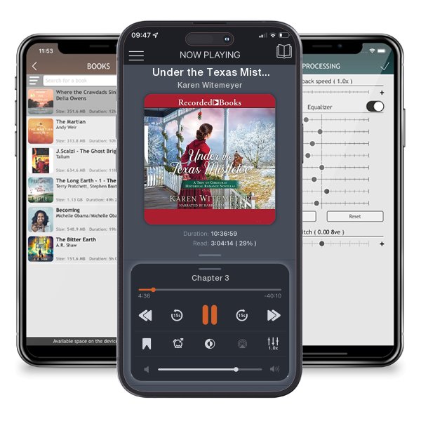 Download fo free audiobook Under the Texas Mistletoe by Karen Witemeyer and listen anywhere on your iOS devices in the ListenBook app.