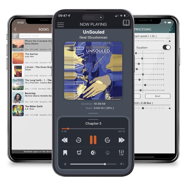 Download fo free audiobook UnSouled by Neal Shusterman and listen anywhere on your iOS devices in the ListenBook app.