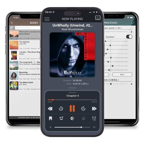 Download fo free audiobook UnWholly (Unwind, #2) by Neal Shusterman and listen anywhere on your iOS devices in the ListenBook app.