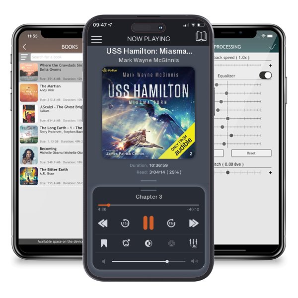 Download fo free audiobook USS Hamilton: Miasma Burn by Mark Wayne McGinnis and listen anywhere on your iOS devices in the ListenBook app.