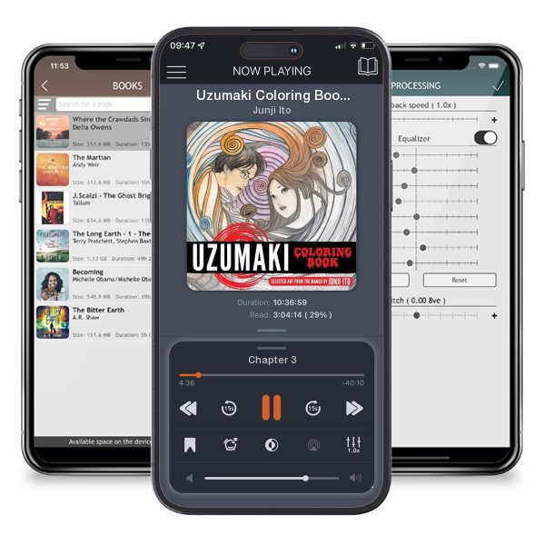 Download fo free audiobook Uzumaki Coloring Book by Junji Ito and listen anywhere on your iOS devices in the ListenBook app.