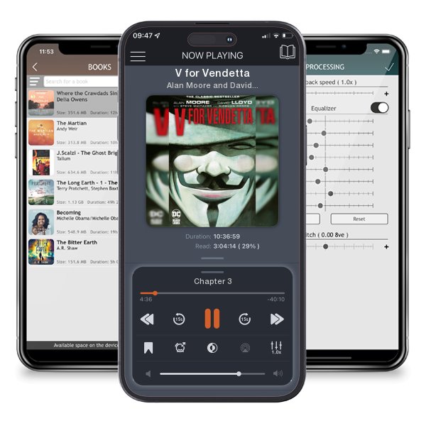 Download fo free audiobook V for Vendetta by Alan Moore and David Lloyd and listen anywhere on your iOS devices in the ListenBook app.