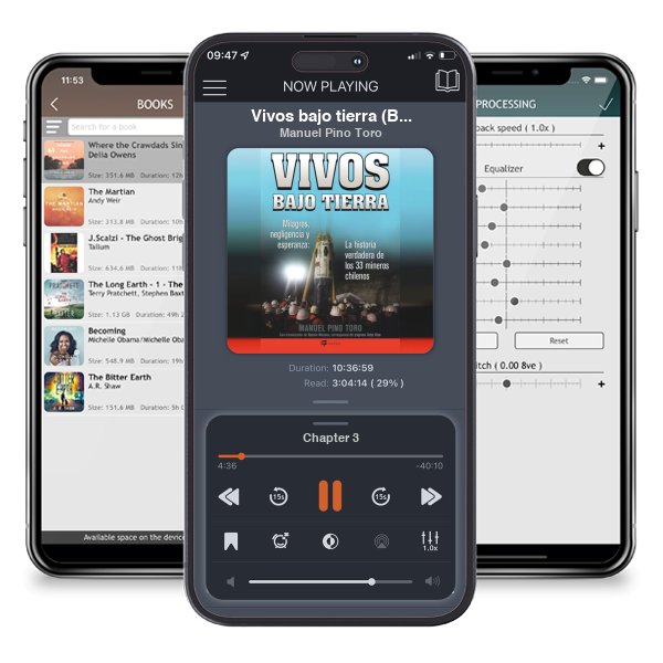 Descargar audiolibro gratis Vivos bajo tierra (Buried Alive): La historia verdadera de los 33 mineros chilenos (The True Story of the 33 Chile an Miners) by Manuel Pino Toro y escuchar en cualquier lugar en sus dispositivos iOS en la aplicación ListenBook.