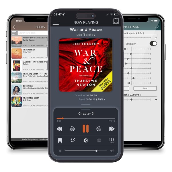Download fo free audiobook War and Peace by Leo Tolstoy and listen anywhere on your iOS devices in the ListenBook app.