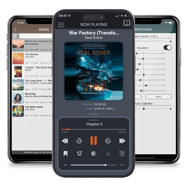 Download fo free audiobook War Factory (Transformation #2) by Neal Asher and listen anywhere on your iOS devices in the ListenBook app.