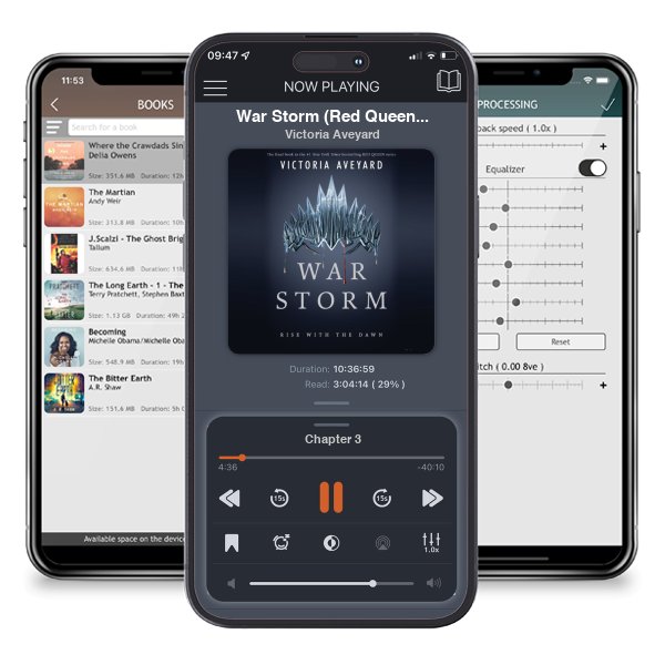 Download fo free audiobook War Storm (Red Queen, #4) by Victoria Aveyard and listen anywhere on your iOS devices in the ListenBook app.