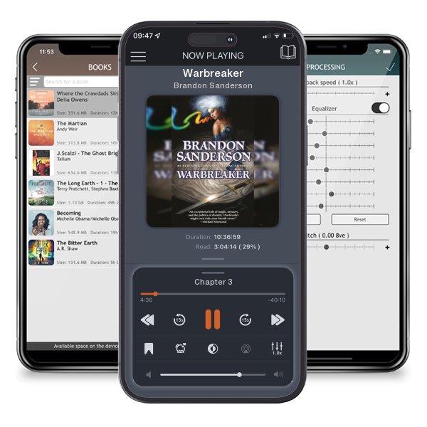 Download fo free audiobook Warbreaker by Brandon Sanderson and listen anywhere on your iOS devices in the ListenBook app.