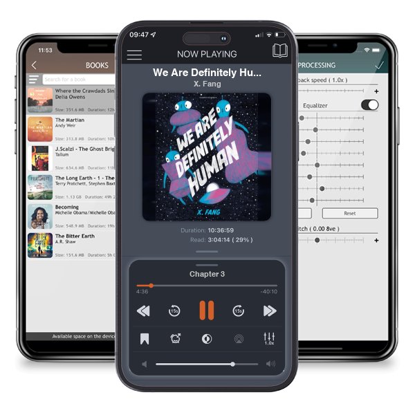 Download fo free audiobook We Are Definitely Human by X. Fang and listen anywhere on your iOS devices in the ListenBook app.