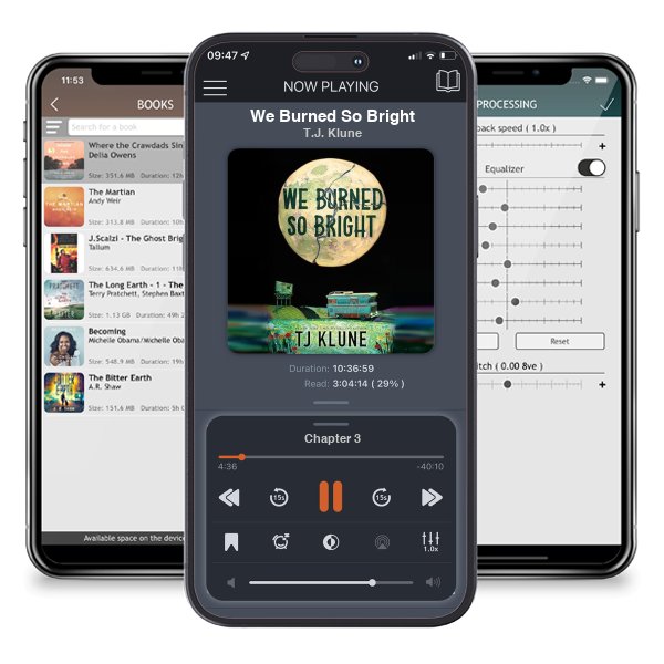 Download fo free audiobook We Burned So Bright by T.J. Klune and listen anywhere on your iOS devices in the ListenBook app.