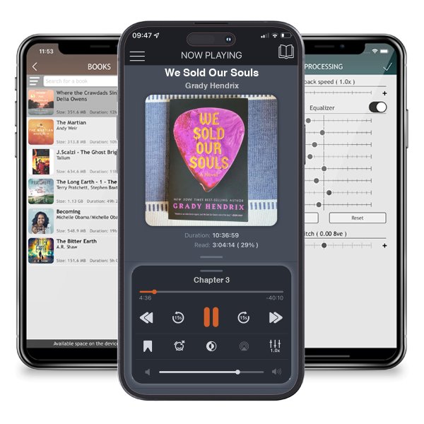 Download fo free audiobook We Sold Our Souls by Grady Hendrix and listen anywhere on your iOS devices in the ListenBook app.