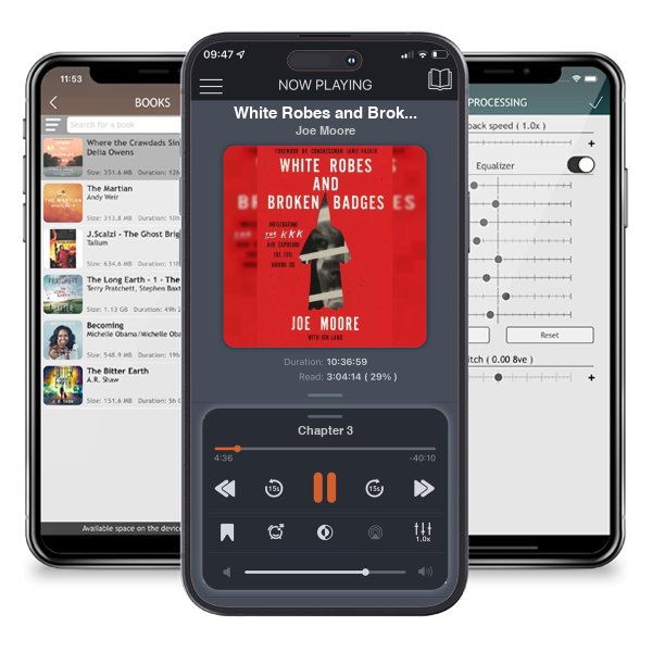 Download fo free audiobook White Robes and Broken Badges: Infiltrating the KKK and... by Joe Moore and listen anywhere on your iOS devices in the ListenBook app.