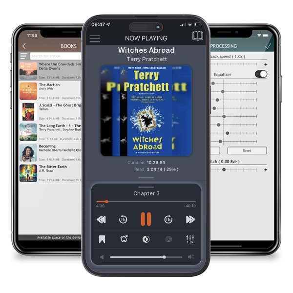 Download fo free audiobook Witches Abroad by Terry Pratchett and listen anywhere on your iOS devices in the ListenBook app.