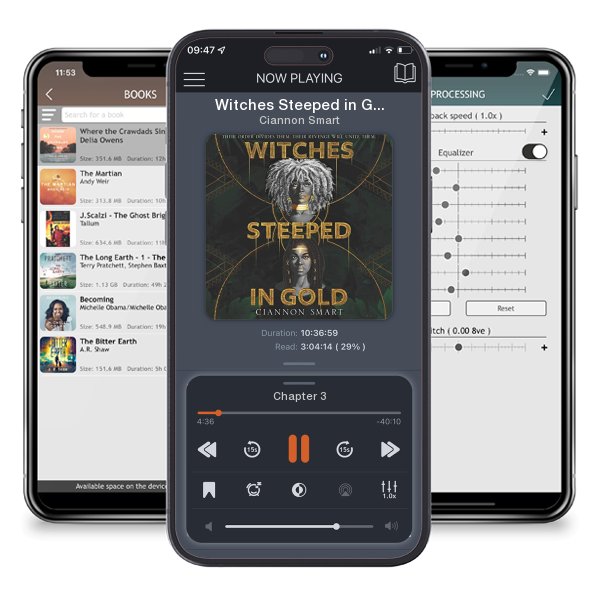 Download fo free audiobook Witches Steeped in Gold by Ciannon Smart and listen anywhere on your iOS devices in the ListenBook app.