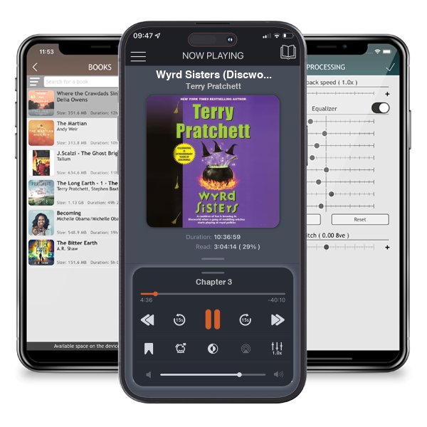 Download fo free audiobook Wyrd Sisters (Discworld, #6; Witches, #2) by Terry Pratchett and listen anywhere on your iOS devices in the ListenBook app.