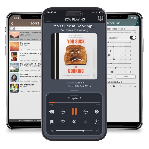 Download fo free audiobook You Suck at Cooking: The Absurdly Practical Guide to Sucking... by You Suck at Cooking and listen anywhere on your iOS devices in the ListenBook app.