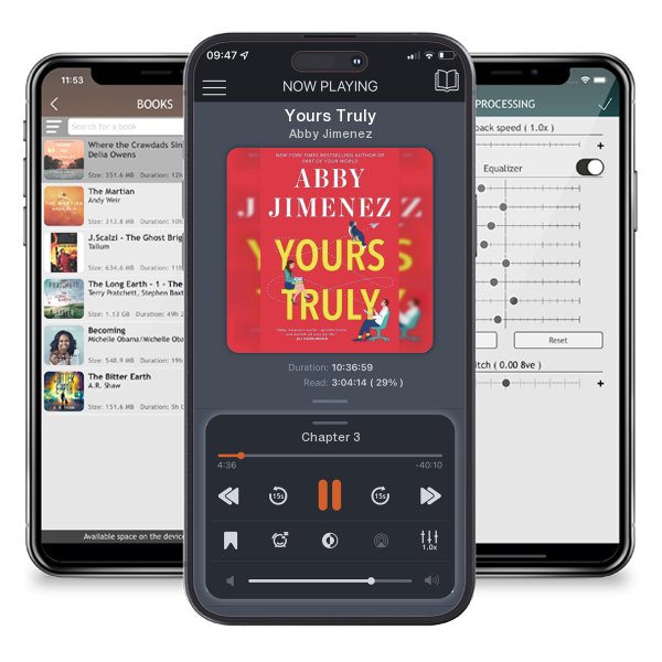 Download fo free audiobook Yours Truly by Abby Jimenez and listen anywhere on your iOS devices in the ListenBook app.
