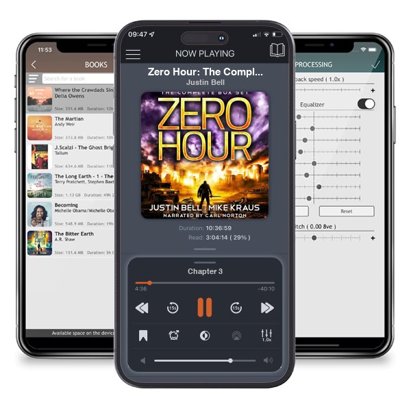 Download fo free audiobook Zero Hour: The Complete Box Set: The Complete Zero Hour Series, Books 1-6 by Justin Bell and listen anywhere on your iOS devices in the ListenBook app.